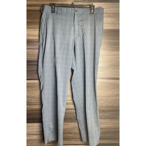 Nike Golf Dri-Fit‎ Dress Pants Men's Gray striped plaid 34 x 28.5